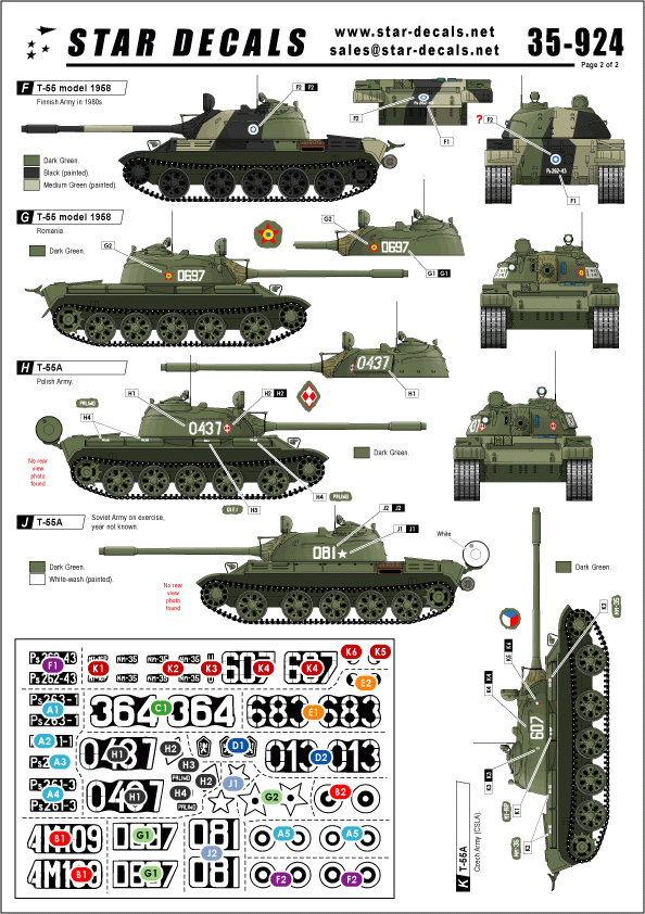 Star Decals 35-924 Cold War T-54 and T-55 tanks 1/35 – zdjęcie 2