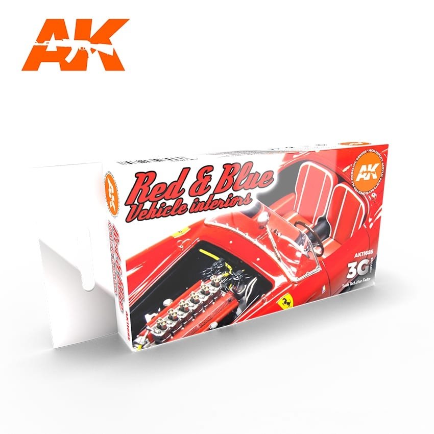 AK Interactive AK11685 3G RED &amp;amp; BLUE VEHICLE INTERIORS 6x17 ml