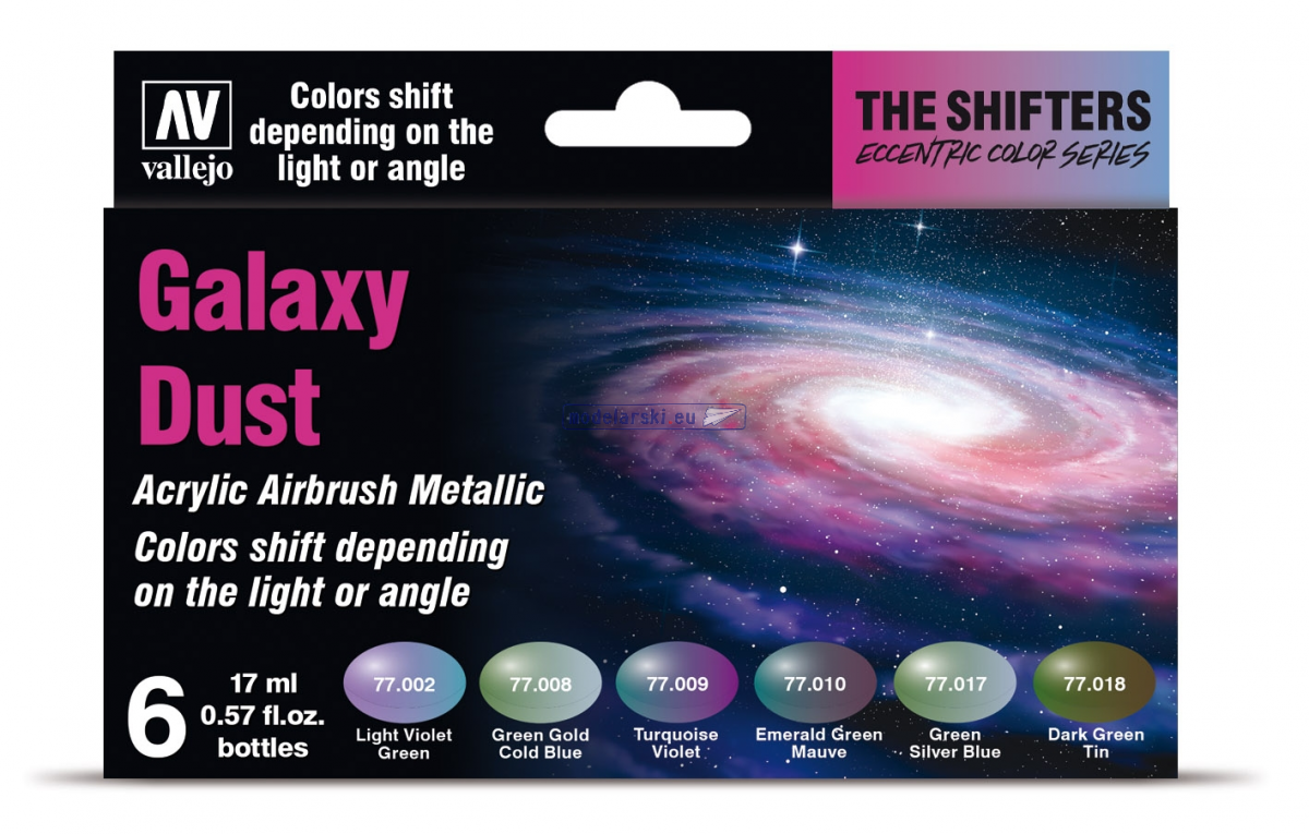 Vallejo 77092 Eccentric The Shifters Zestaw 6 farb 17ML - Galaxy Dust – immagine 2