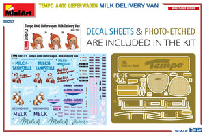 MiniArt 38057 TEMPO A400 LIEFERWAGEN. MILK DELIVERY VAN 1/35 – Bild 2