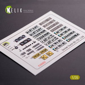 KELIK K35002 ZIL-131 SERIES INTERIOR AND EXTERIOR 3D DECALS FOR ANY KIT 1/35 – Bild 2