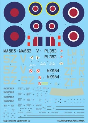 Techmod 32048 - Supermarine Spitfire IX 1/32