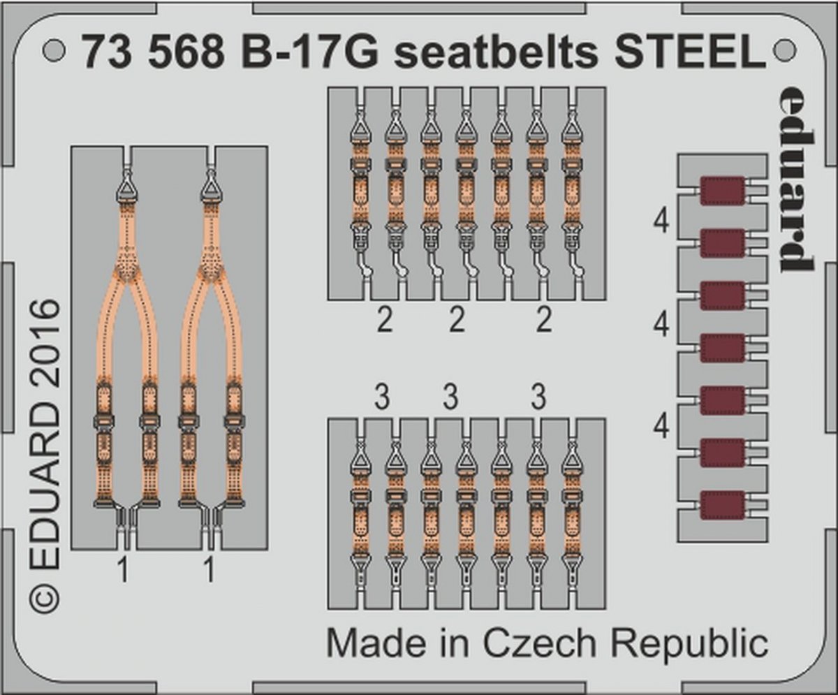 Eduard 73568 B-17G seatbelts STEEL AIRFIX 1/72