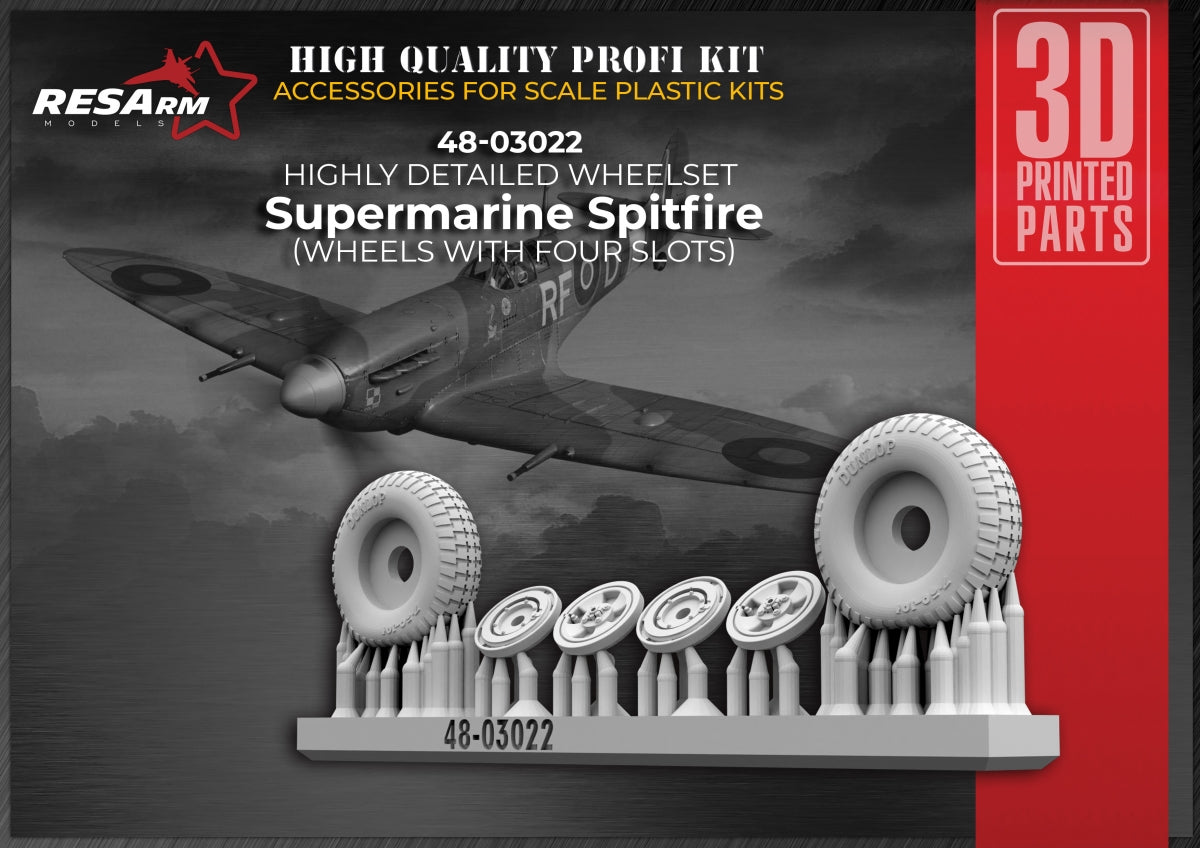RESArm 48-03022 SPITFIRE VAR 3 - Wheels under load (3D resin printing) 1/48