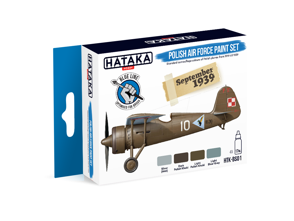 Hataka HTK-BS01 BLUE LINE – Polish Air Force paint set 4x17ml