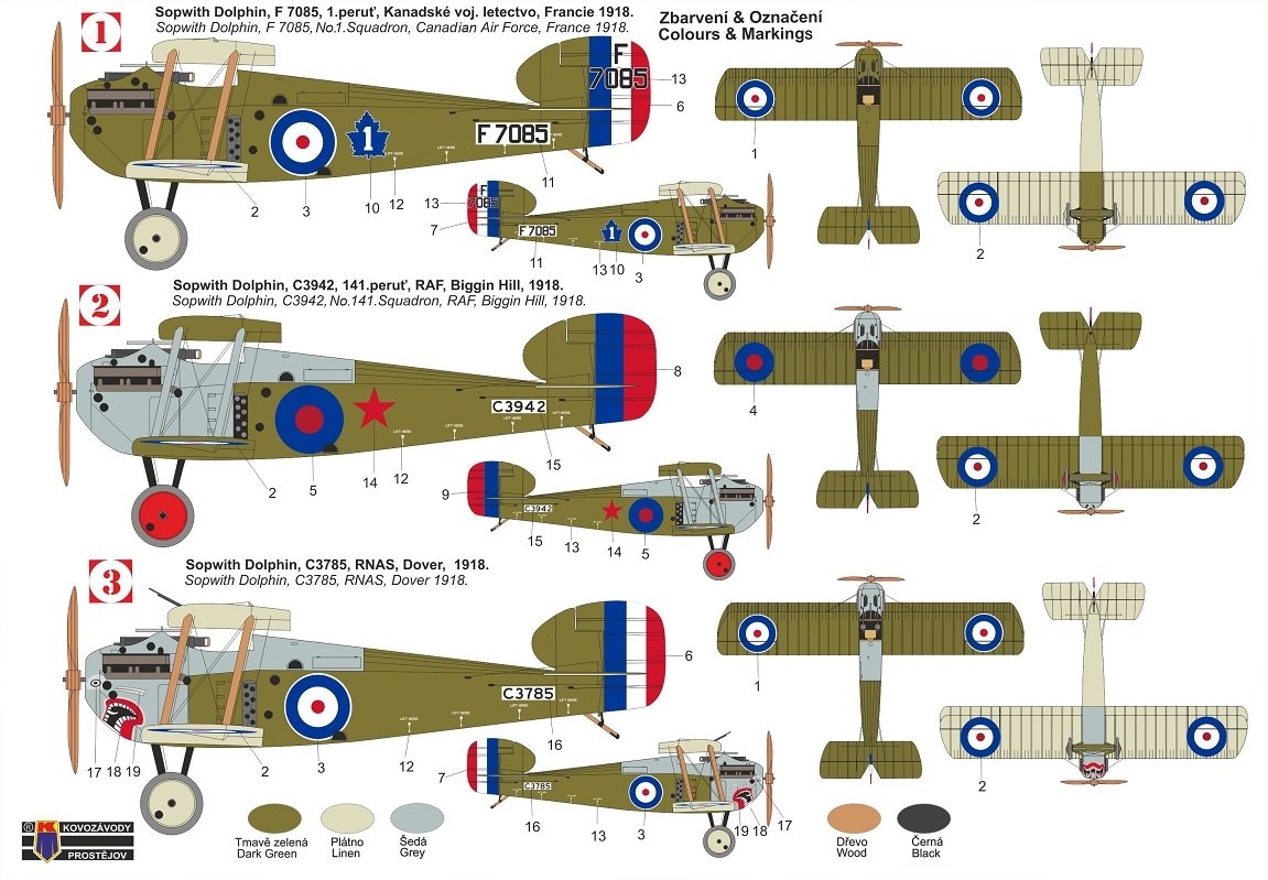 Kovozavody Prostejov KPM0274 Sopwith Dolphin „Special Markings“ 1/72 – zdjęcie 2