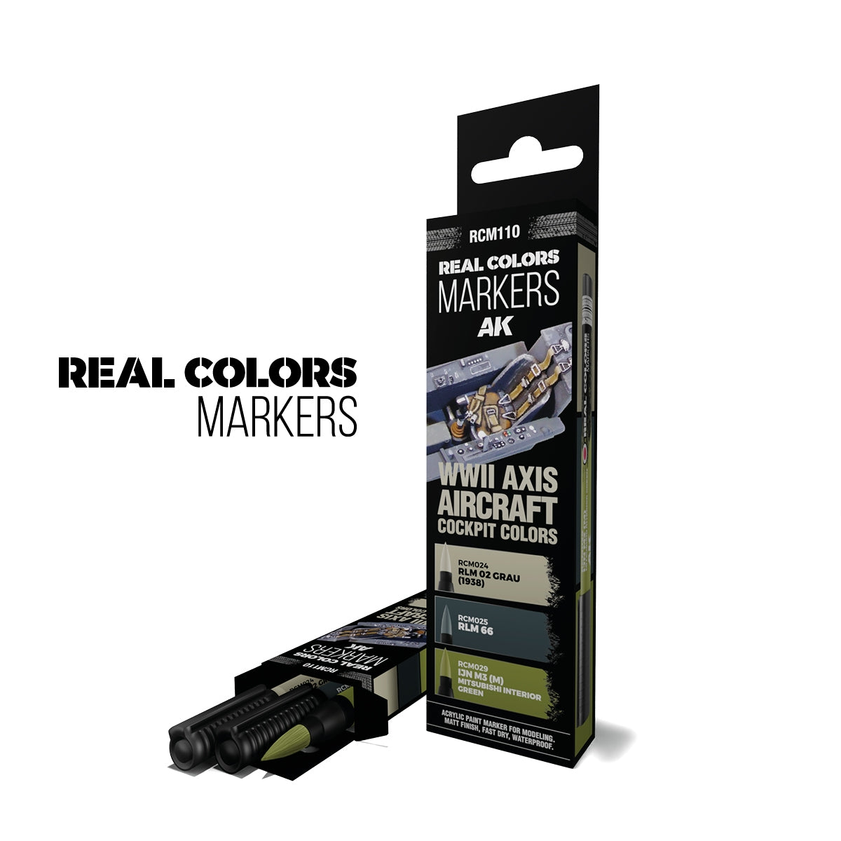 AK Interactive RCM110 WWII AXIS AIRCRAFT COCKPIT COLORS – RC MARKERS SET RCM024 RCM025 RCM029 – image 2