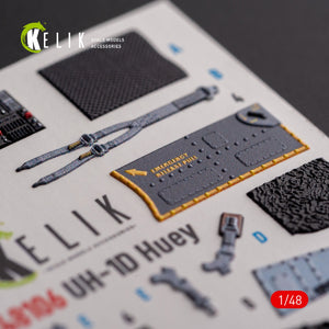 KELIK K48106 UH-1D &amp;quot;Huey&amp;quot; - interior 3D decals for Zimi Model/KittyHawk kit 1/48 – immagine 2