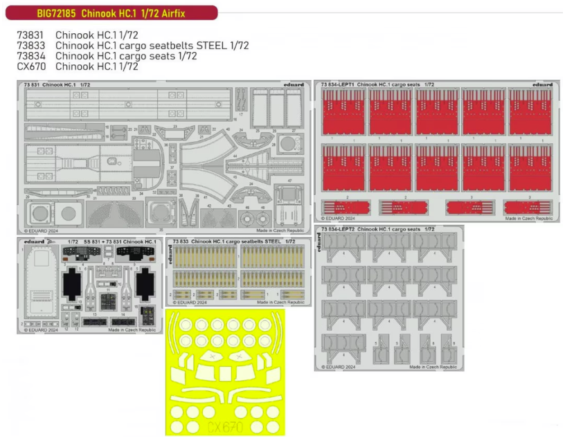 Eduard BIG72185 Chinook HC.1 detail set Airfix 1/72 – immagine 2