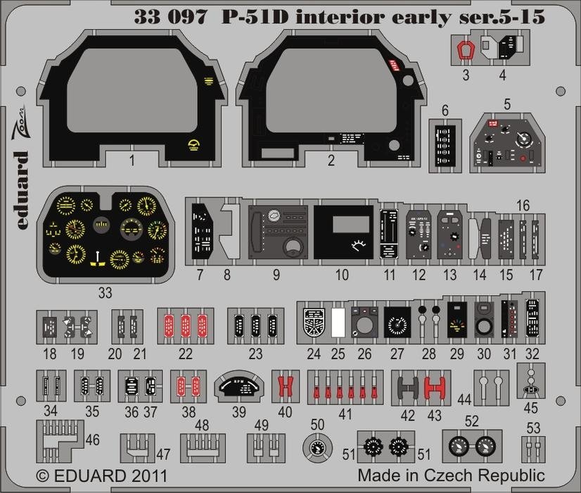 Eduard 33097 P-51D Interior early ser.5-15 S. A. 1/32 Tamiya