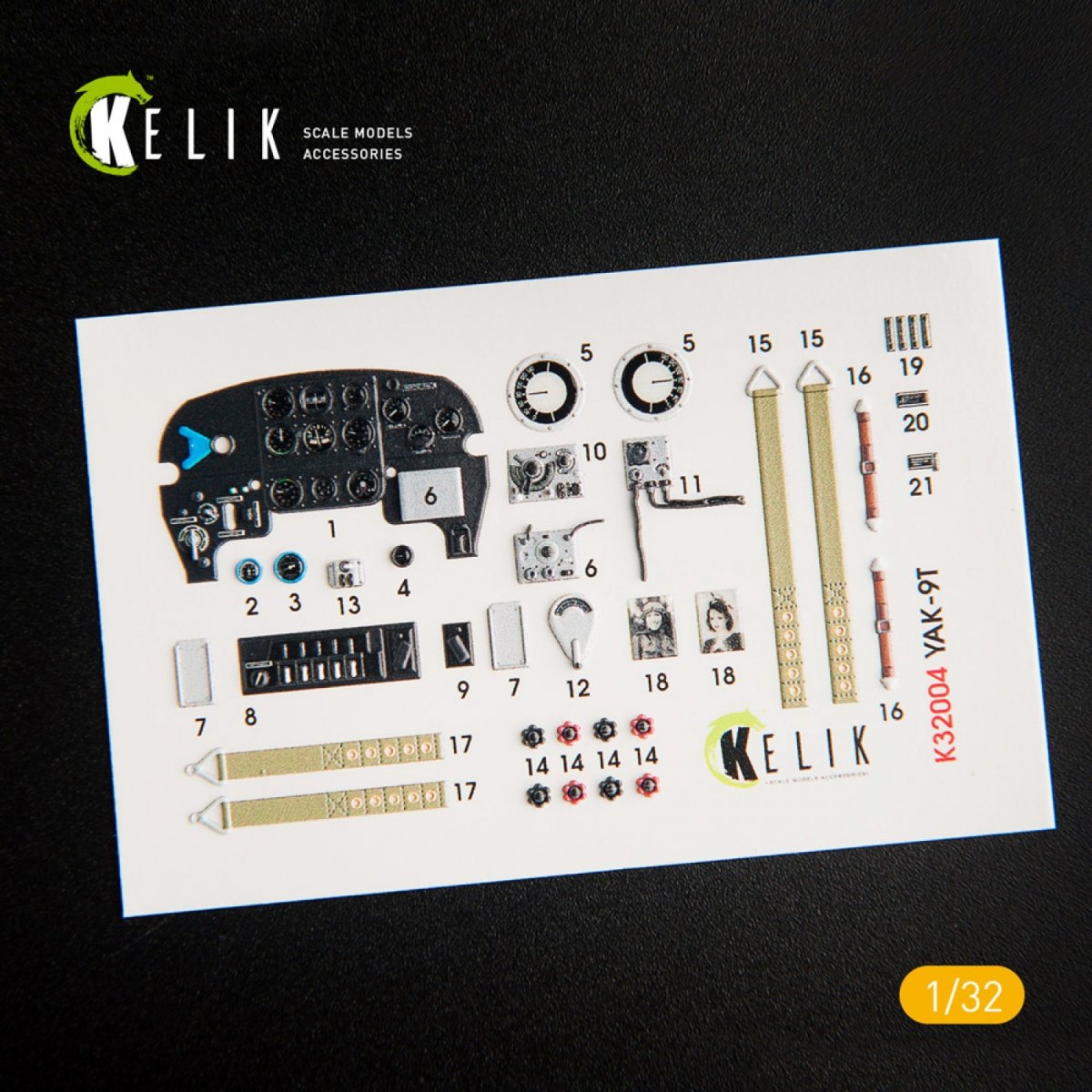 KELIK K32004 YAK-9T INTERIOR 3D DECALS FOR ICM KIT 1/32 – image 2