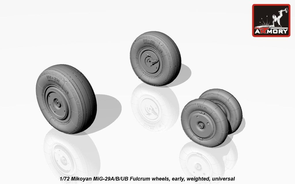 Armory Models AW72037 Roues lestées Fulcrum pour Mikoyan MiG-29A/B/UB, échelle 1/72 (début de la série)  – image 2