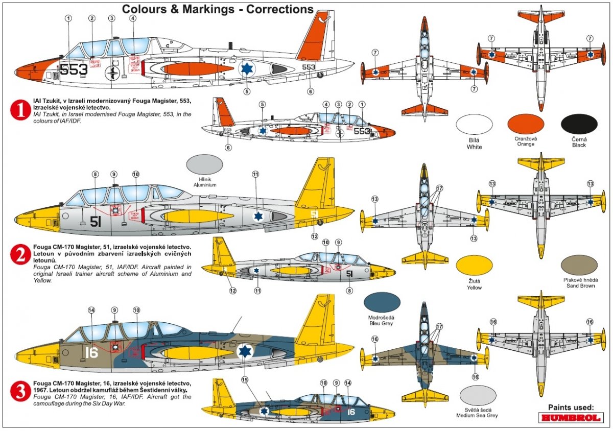 Kovozavody Prostejov KPM0243 Fouga CM-170 Magister „Over Israel“ 1/72 – imagen 2