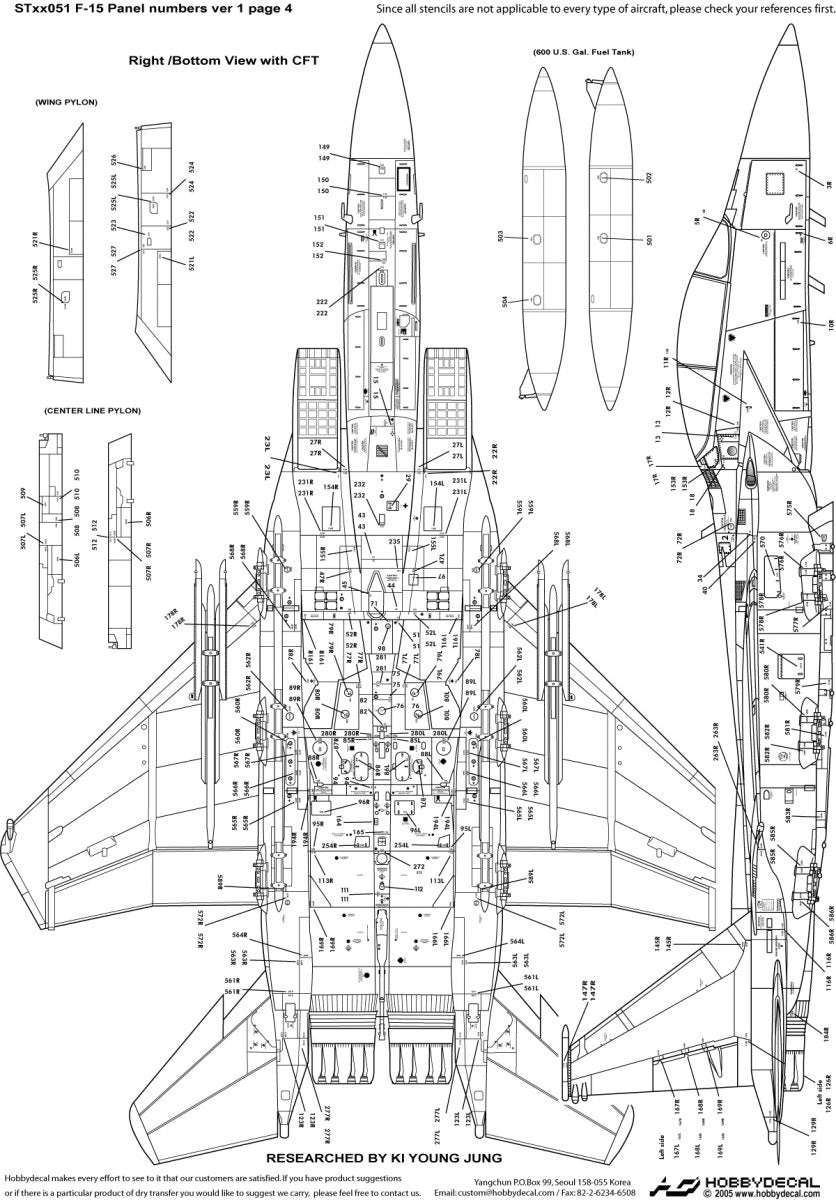 HobbyDecal ST32051V1 F-15 Panel numbers ver 1 1/32 – zdjęcie 5