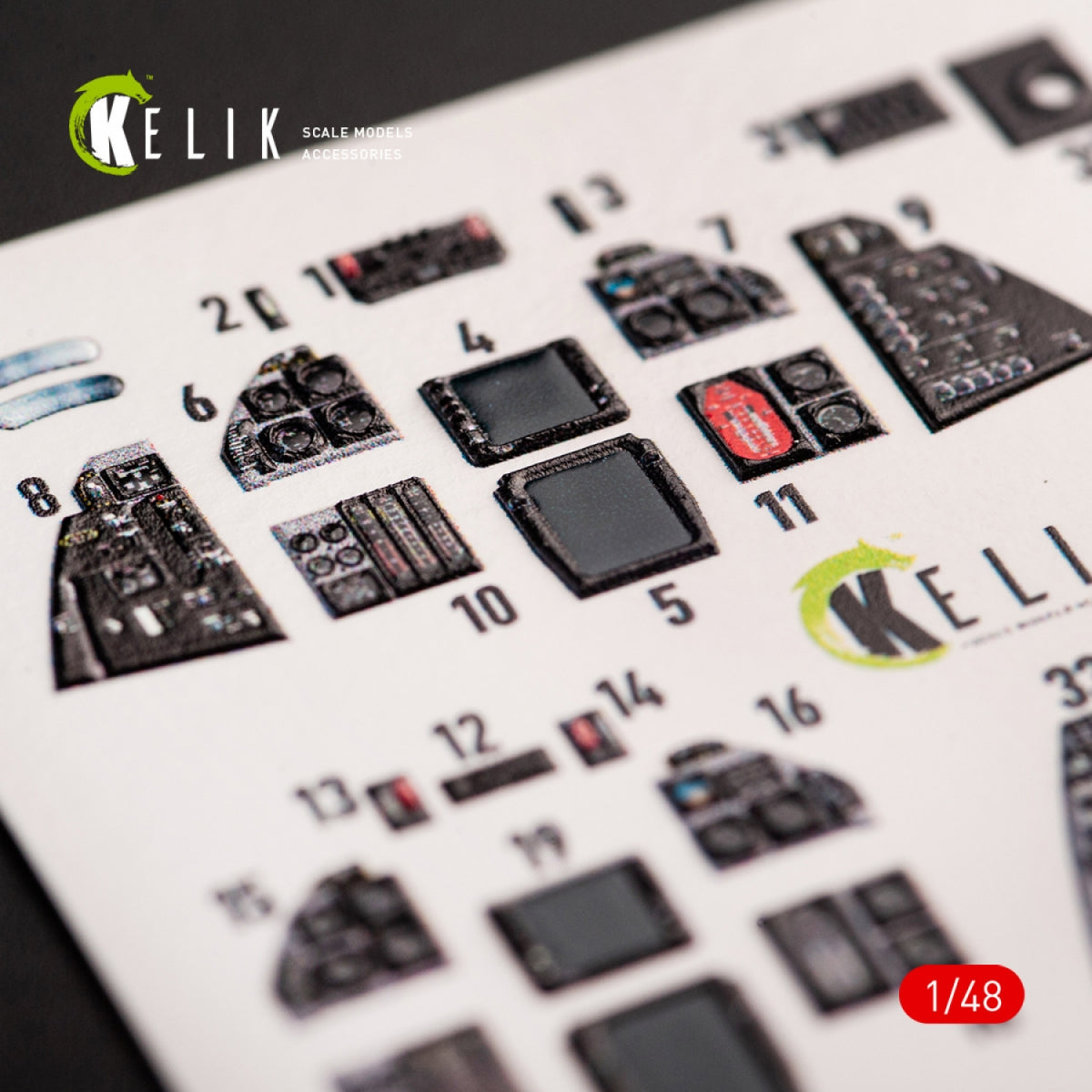 KELIK K48066 F-14B TOMCAT INTERIOR 3D DECALS FOR GWH KIT 1/48 – zdjęcie 5