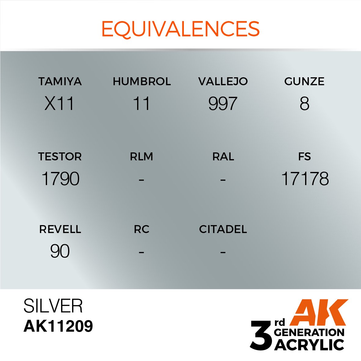AK Interactive AK11209 SILVER – METALLIC 17ml – Bild 3