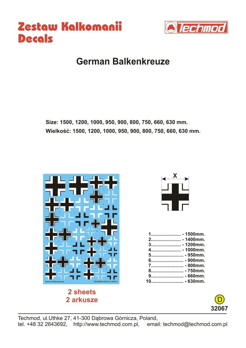 Techmod 32067 German Balkenkreuze 1/32 – immagine 2