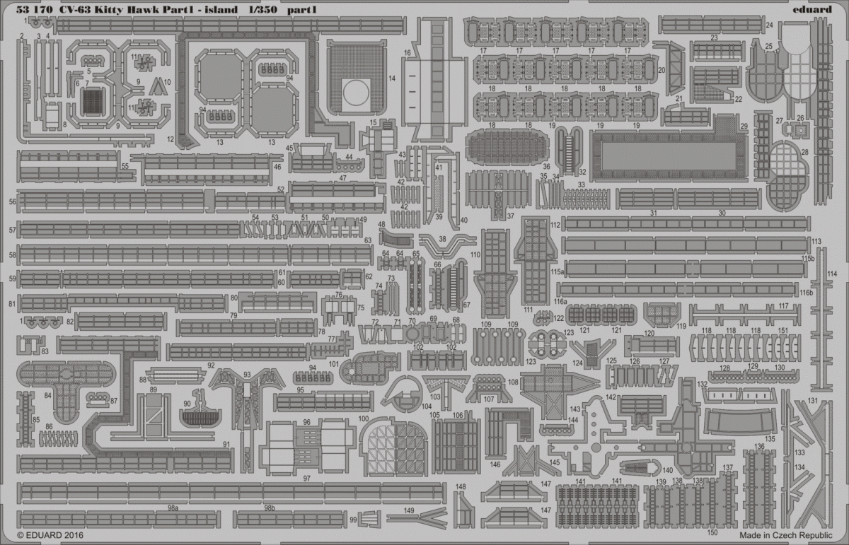Eduard 53170 CV-63 Kitty Hawk pt.1 - island TRUMPETER 1/350 – immagine 2