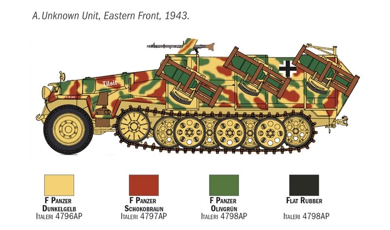 Italeri 7080 Sd. Kfz. 251/1 Wurfrahmen Stuka zu Fuss 1/72 – imagen 4
