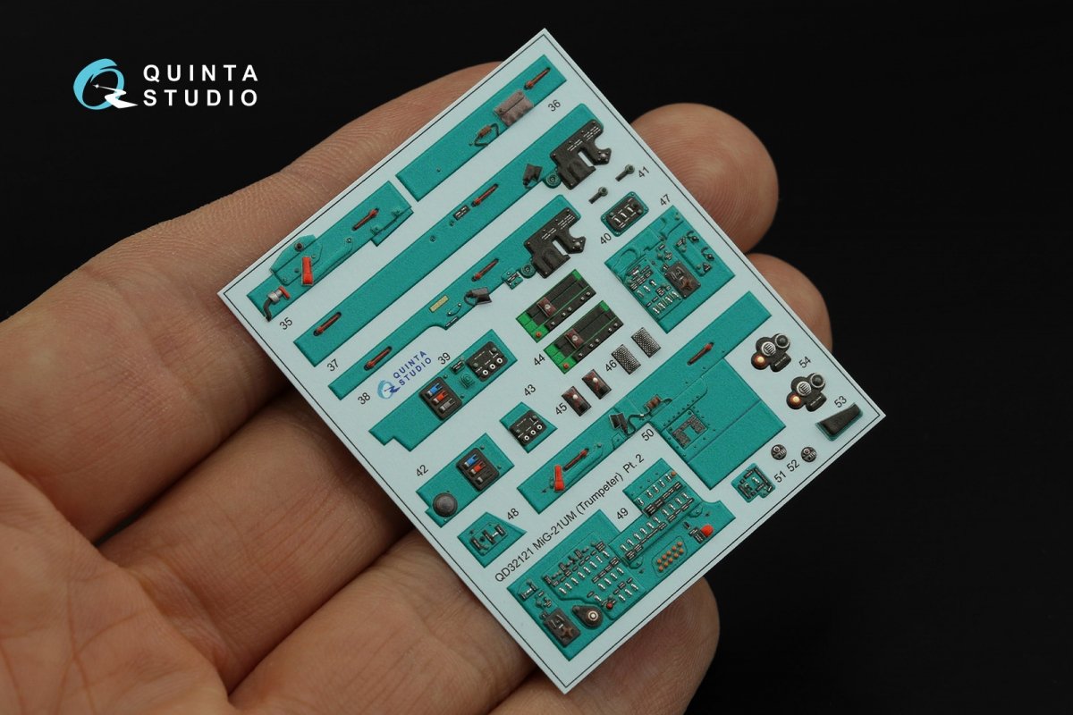 Quinta Studio QDS-32121 MiG-21UM 3D-Printed &amp;amp; coloured Interior on decal paper (Trumpeter) (Small version) 1/32 – zdjęcie 8