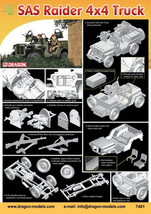 Dragon 7481 SAS Raider 4x4 Truck 1/72 – immagine 2