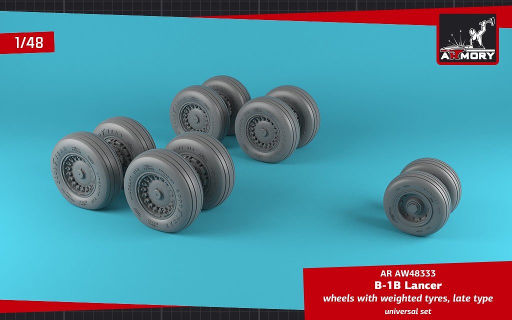 Armory Models AW48333 B-1B Lancer wheels w/ weighted tires, late 1/48 – Bild 2