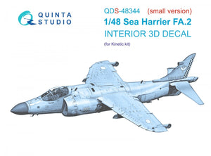 Quinta Studio QDS-48344 Sea Harrier FA.2 3D-Printed &amp;amp; coloured Interior on decal paper (Kinetic) (Small version) 1/48