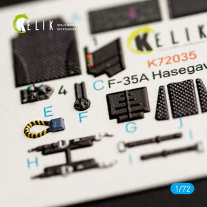 KELIK K72035 F-35A INTERIOR 3D DECALS FOR HASEGAWA KIT 1/72 – immagine 4