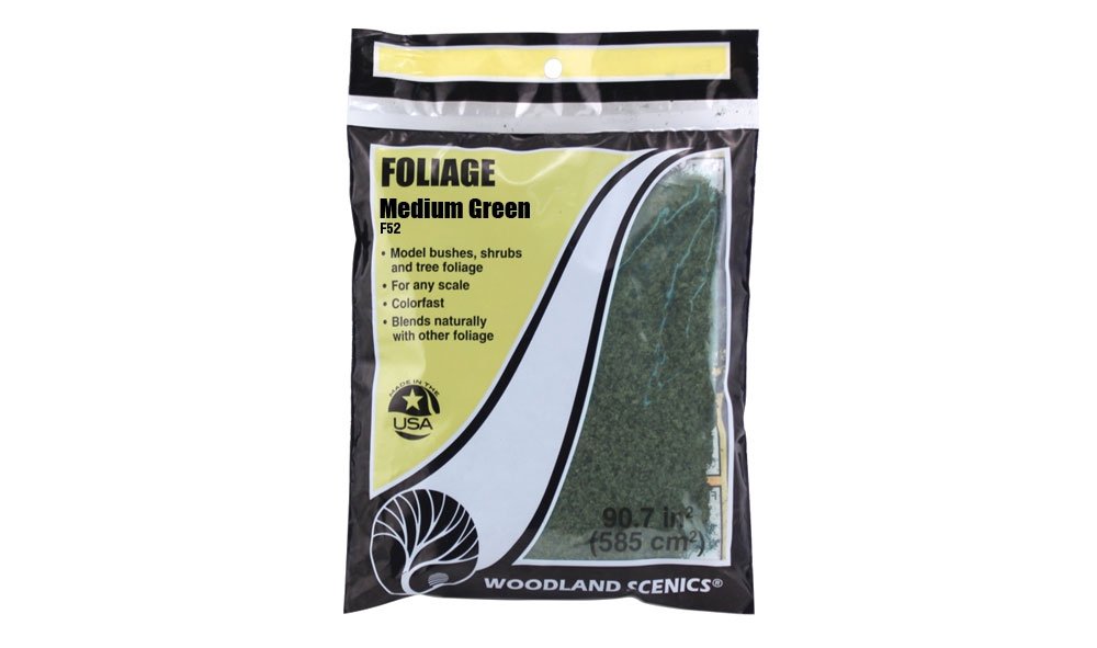 Woodland Scenics WF52 Medium Green Foliage 585cm2 – immagine 2