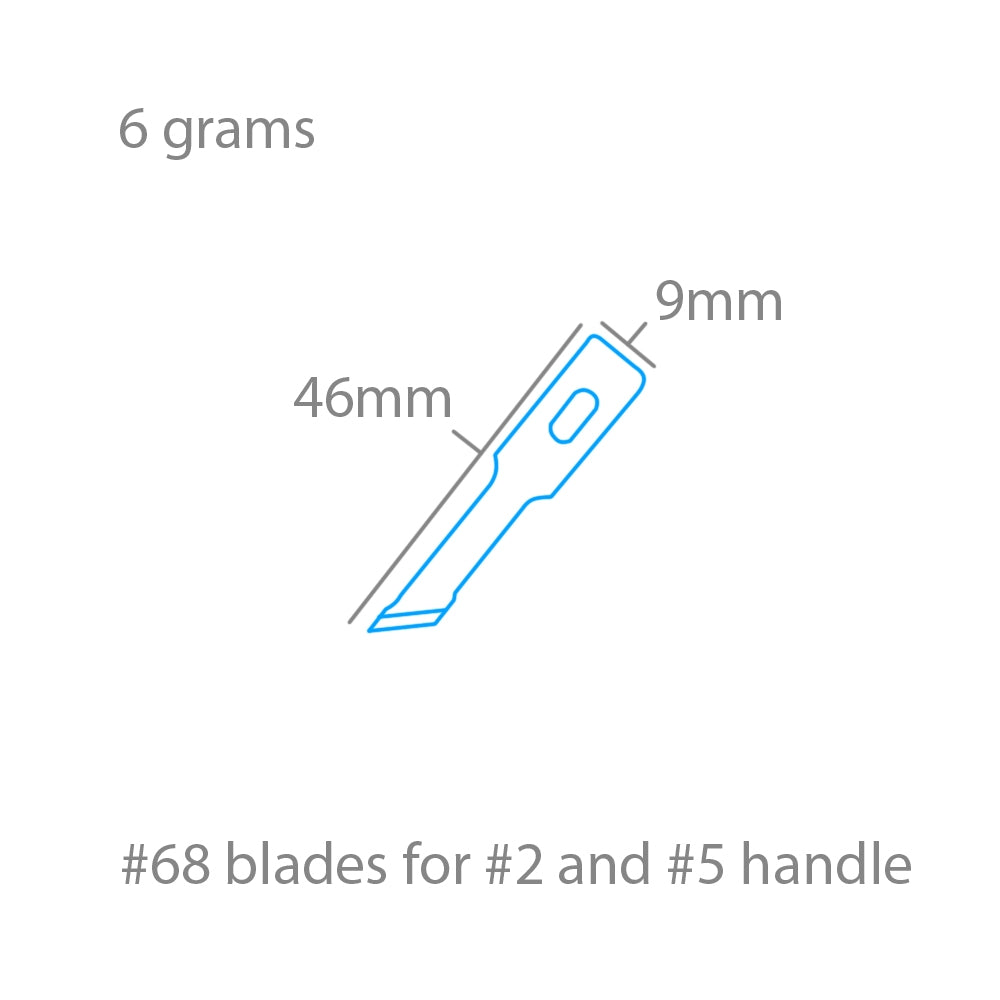 Modelcraft PKN2768 #68 Stencil Edge Blades x 5 For #2 or #5 Handles – immagine 2