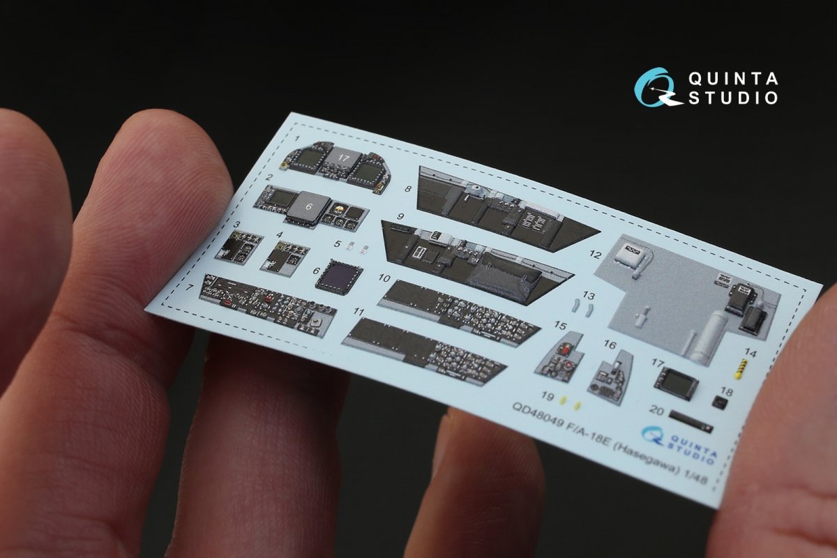 Quinta Studio QD48049 F/A-18E 3D-Printed &amp;amp; coloured Interior on decal paper (for Hasegawa kit) 1/48 – Bild 2