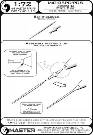 Master AM-72-114 MiG-25PD/PDS (Foxbat E) - Pitot Tube 1/72 – imagen 4