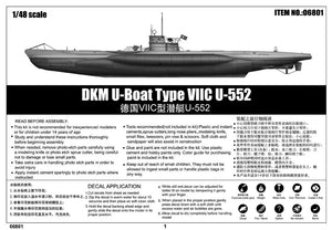 Trumpeter 06801 DKM U-Boat Type VIIC U-552 1/48 – imagen 27
