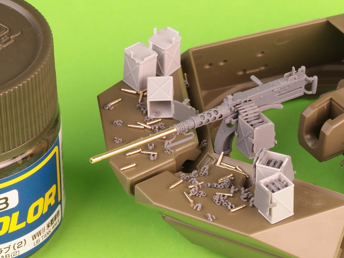 Master GM-35-070 Browning M2HB .50 cal (12,7mm) - z mocowaniem do niszczyciela czołgów M10 (kołyska D70627 z małą skrzynką amunicyjną D68375) 1/35 – immagine 10