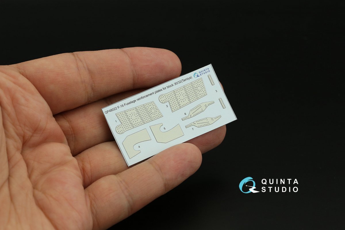 Quinta Studio QP48022 F-16 block 30/32 reinforcement plates (Tamiya) 1/48 – immagine 4
