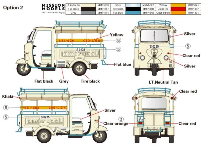 Gecko Models 35GM0113 60 - 70s Saigon Shuttle Motor-Tricycle Depot and a take break drive [2 kits In 1 box] 1/35 – Bild 5