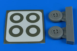 Aires 4801 Spitfire Mk.IX wheels (4-spoke) &amp;amp; paint masks 1/48 EDUARD