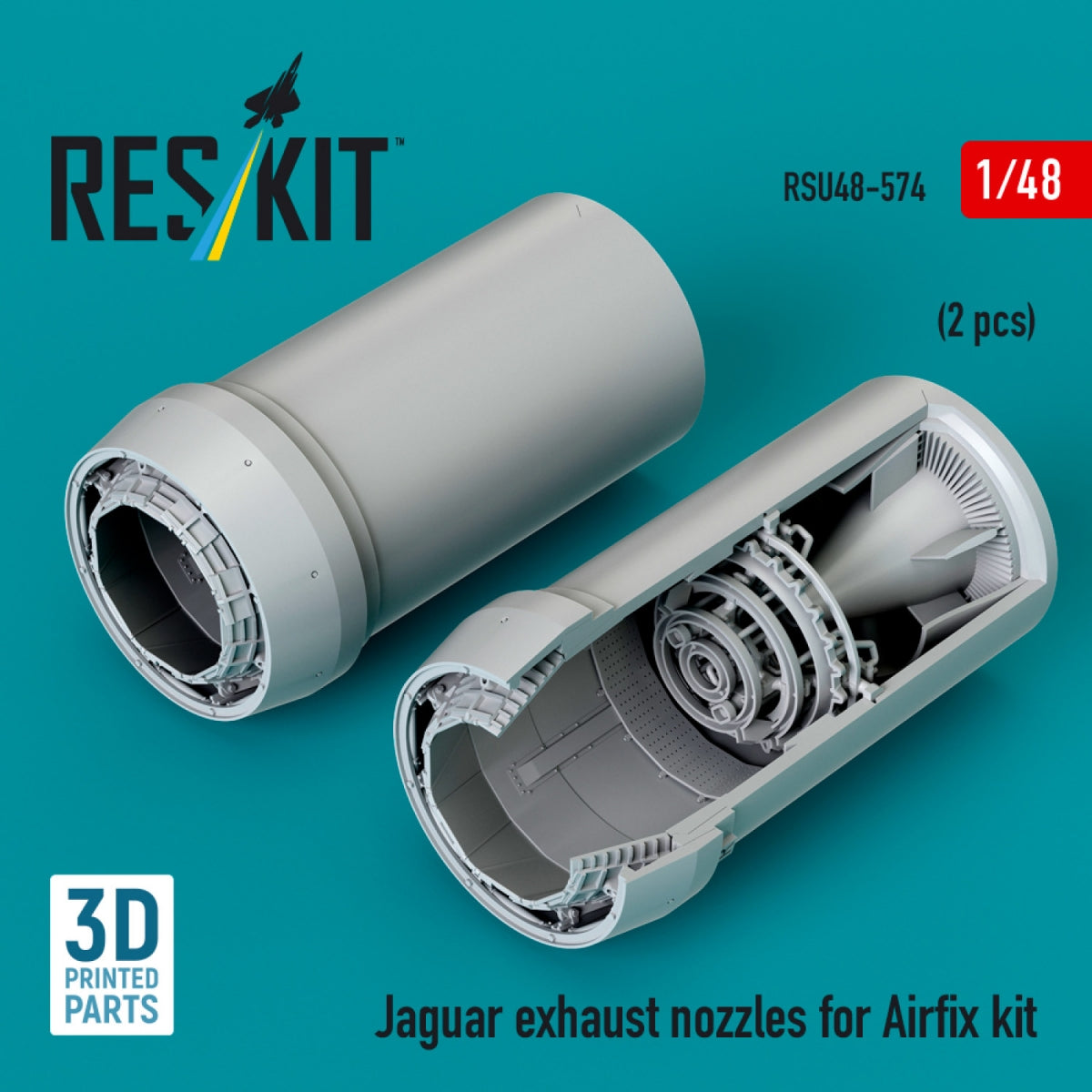 RESKIT RSU48-0574 Jaguar exhaust nozzles for Airfix kit (3D Printed) 1/48