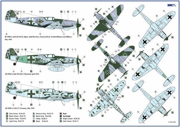 AML D32001 Kalkomania Messerschmitt Bf 109K-4 part I 1/32 – zdjęcie 5