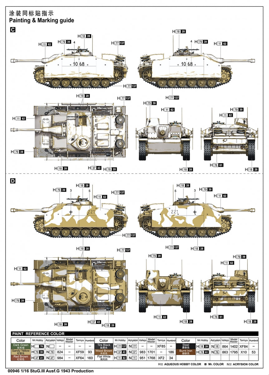 Trumpeter 00946 StuG.III Ausf.G 1943 Production 1/16 – immagine 5