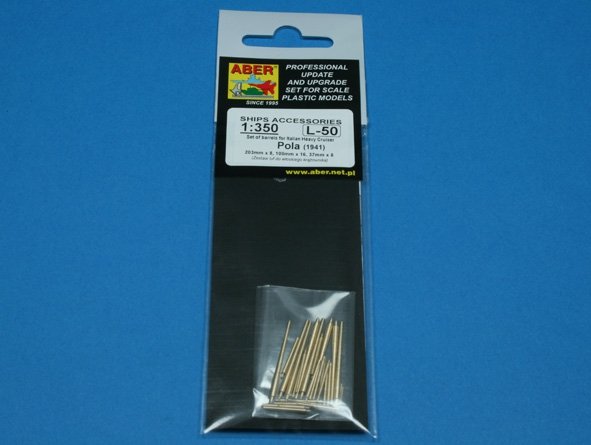 Aber 350L-50 Set of barrels 203mm x 8; 100mm x 16, 37mm x 8 for Italian Navy Pola class heavy crusies 1/350 – imagen 4