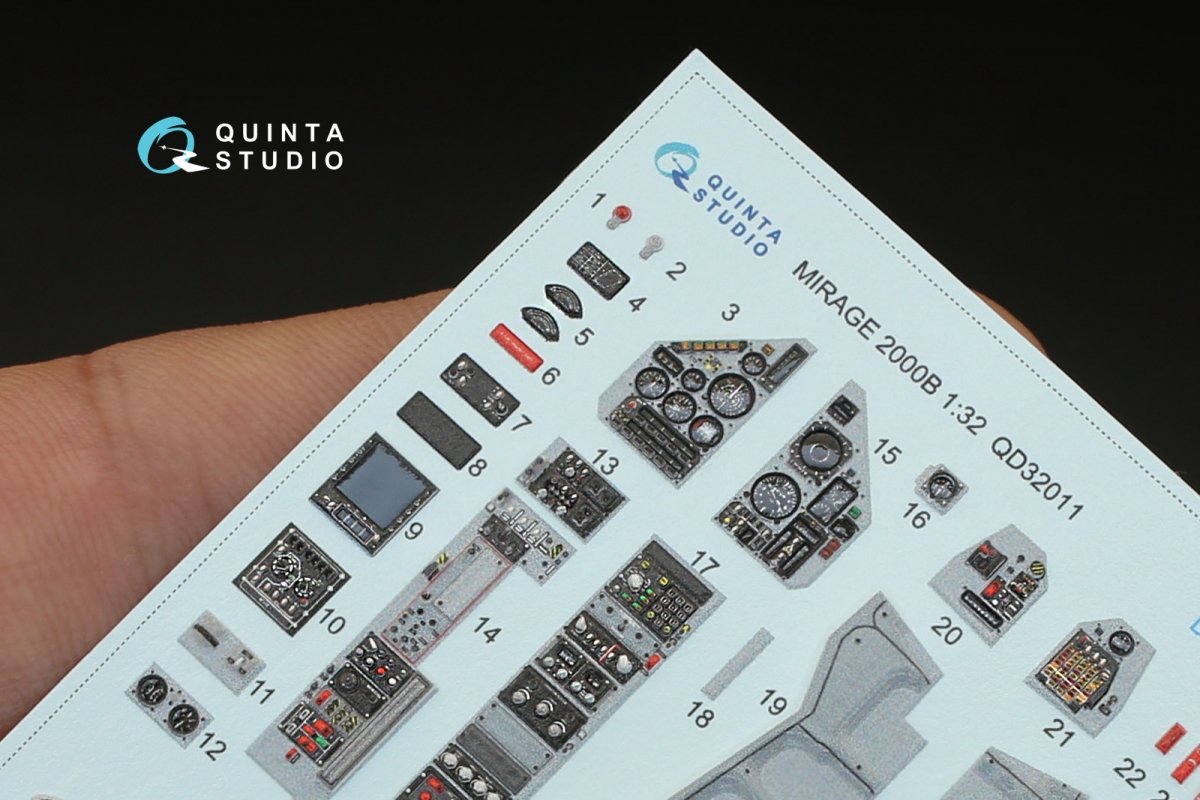 Quinta Studio QD32011 Mirage 2000B 3D-Printed &amp;amp; coloured Interior on decal paper (for Kitty Hawk kit) 1/32 – Bild 6