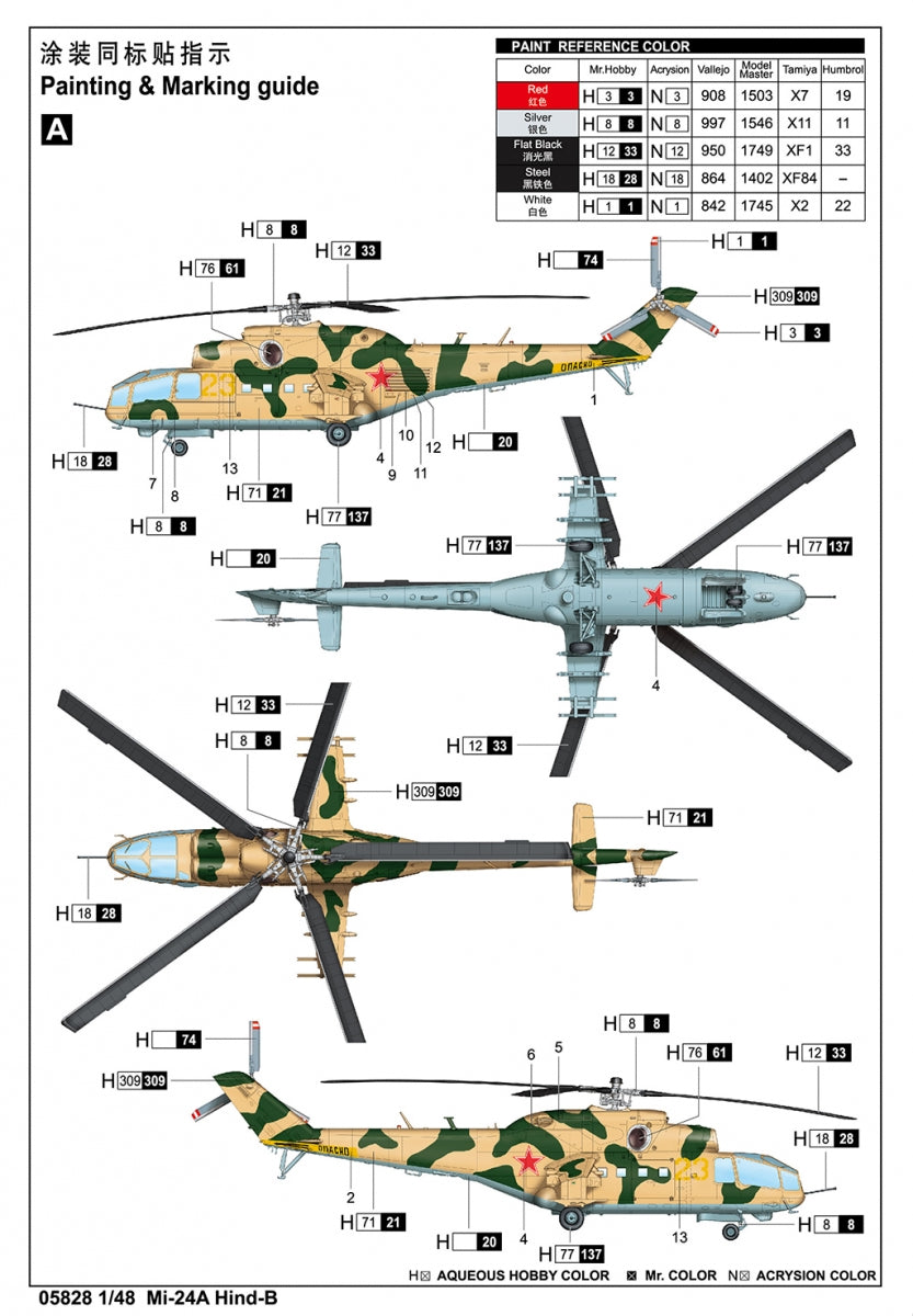 Trumpeter 05828 Mi-24A Hind-B 1/48 – immagine 4