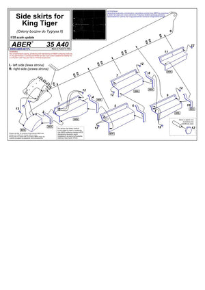 Aber 35A040 Osłony boczne do Tiger II 1/35 – immagine 4