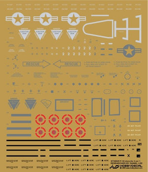 HobbyDecal ST32025V1 F-16 Stencils 3 ver 1 1/32 for Academy kit – immagine 2