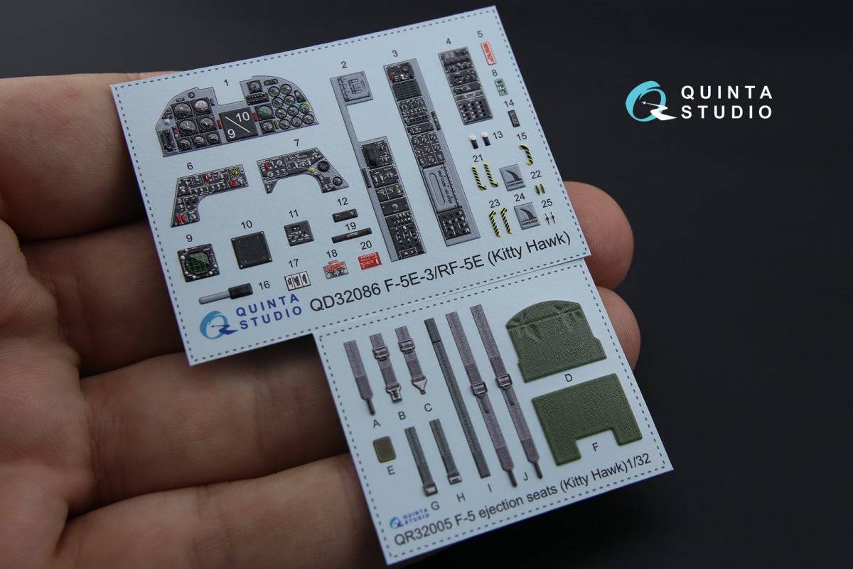 Quinta Studio QD32086 F-5E-3/RF-5E 3D-Printed coloured Interior on decal paper (for KittyHawk kit) 1/32 – immagine 2