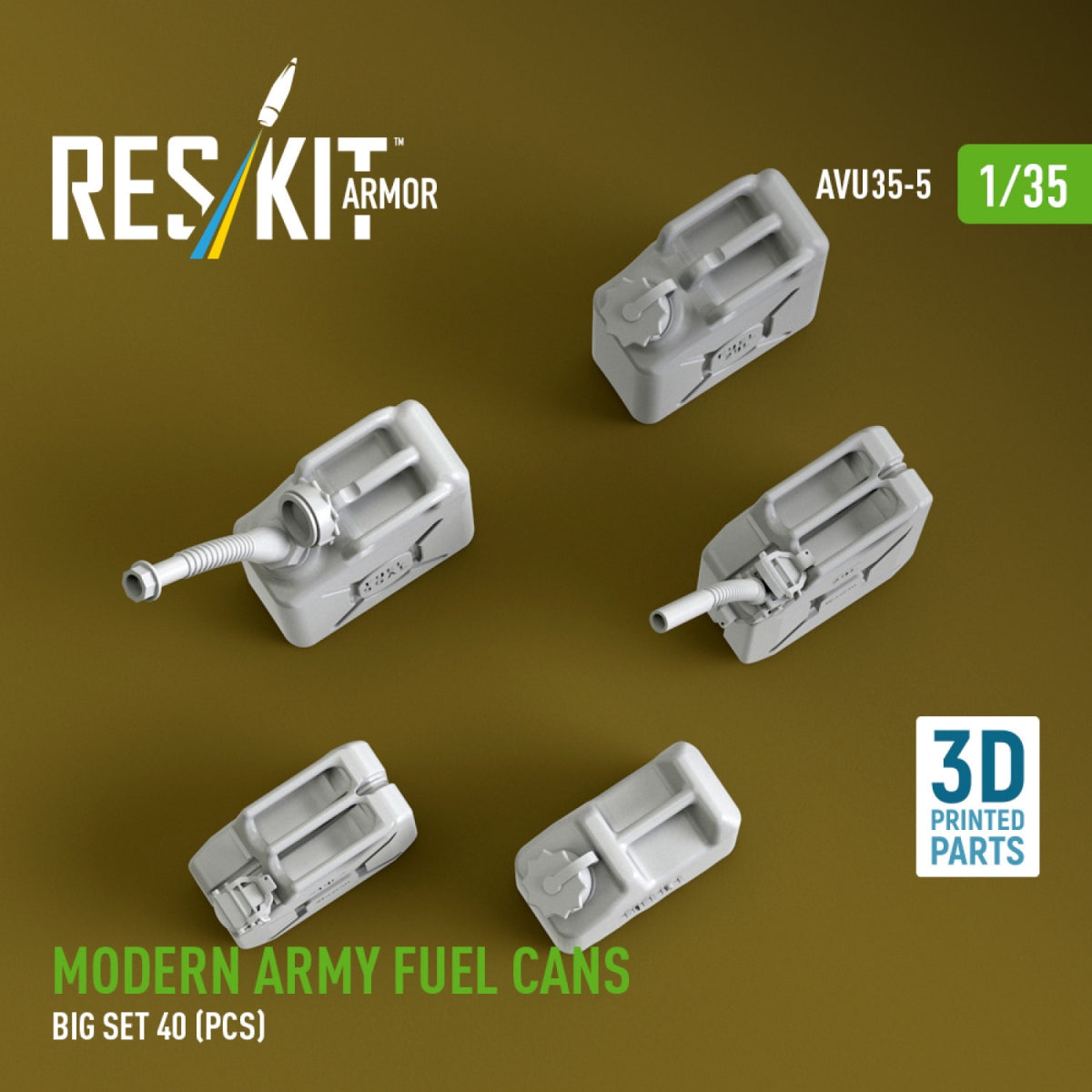 RESKIT AVU35-0005 Modern army fuel cans, big set (3D Printed) 1/35