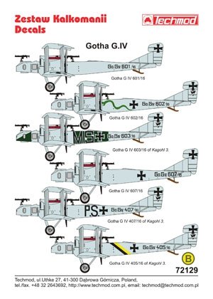 Techmod 72129 - Gotha G.IV 1/72 – imagen 2