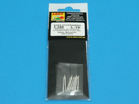 Aber 350L-19 Set of 9 pcs 203 mm barrels for New Orleans type 1/350 – immagine 3