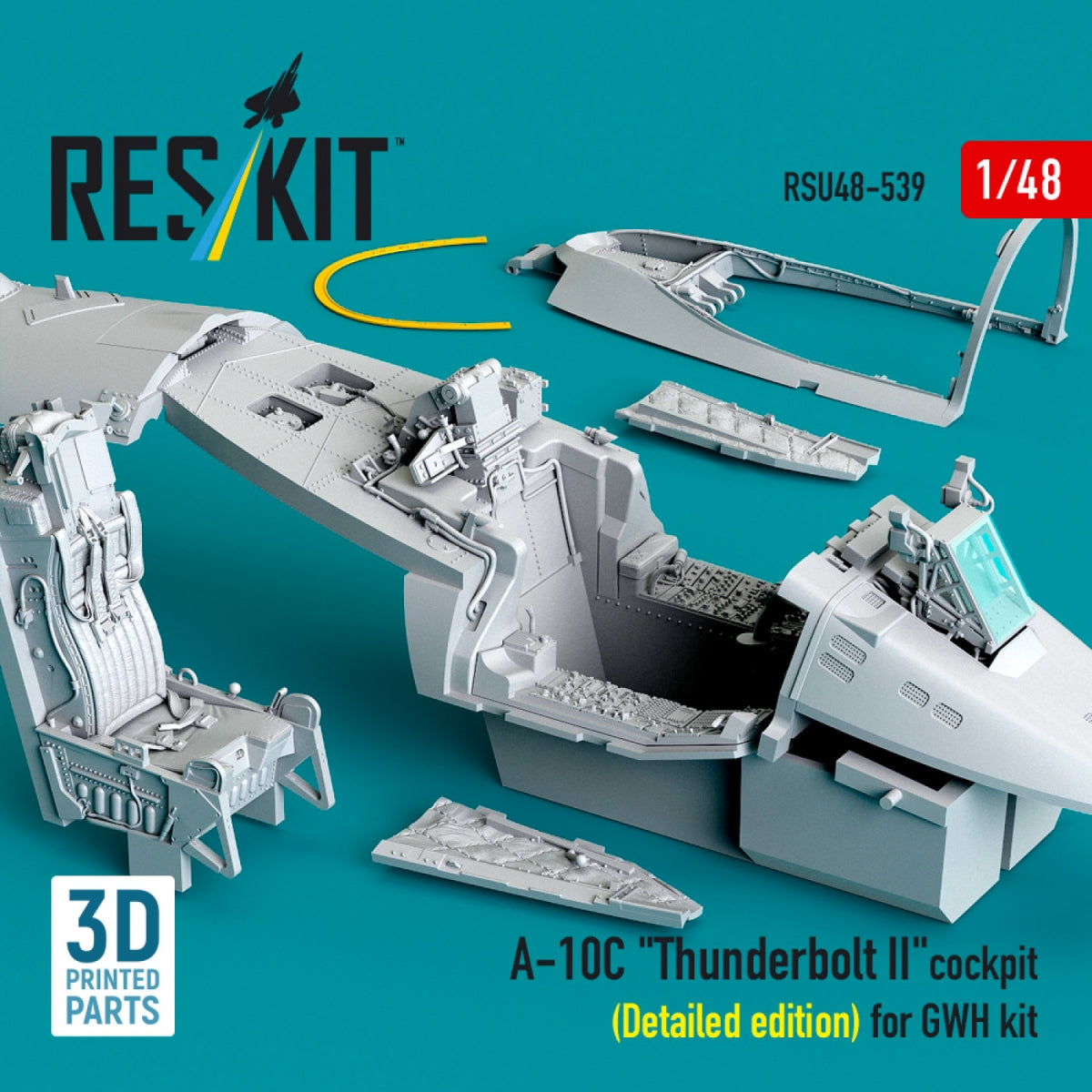 RESKIT RSU48-0539 A-10C "Thunderbolt II" cockpit (Detailed edition) for GWH kit (3D Printed) 1/48